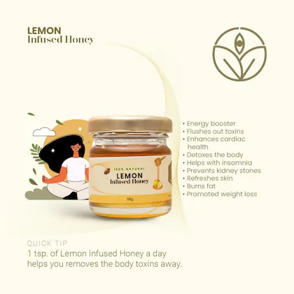 Shiva Organic Lemon Infused Organic Honey 50 gm 100% Natural Organic & Pure Honey - Distacart