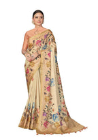 Beige Rangkat Tussar Silk Woven Design Saree with Unstitched Blouse - Mohmanthan Eshani