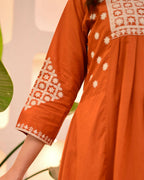 The52 Women's Beautiful Viscose Rayon Fabric Thread Work Flared Kurta Pant Set - Distacart