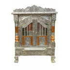 Silver Coated and Copper 2 Door Open Pooja Mandir / Pooja Mandiram Silver Coated and Copper