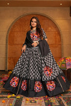 AI Fashion Black Crepe Designer Navratri Wear Lehenga Choli Collection