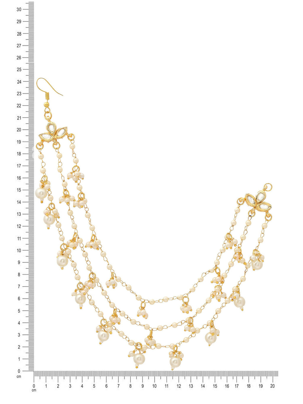 Ruby Raang Gold Pearl Ear Chains (set of 2)