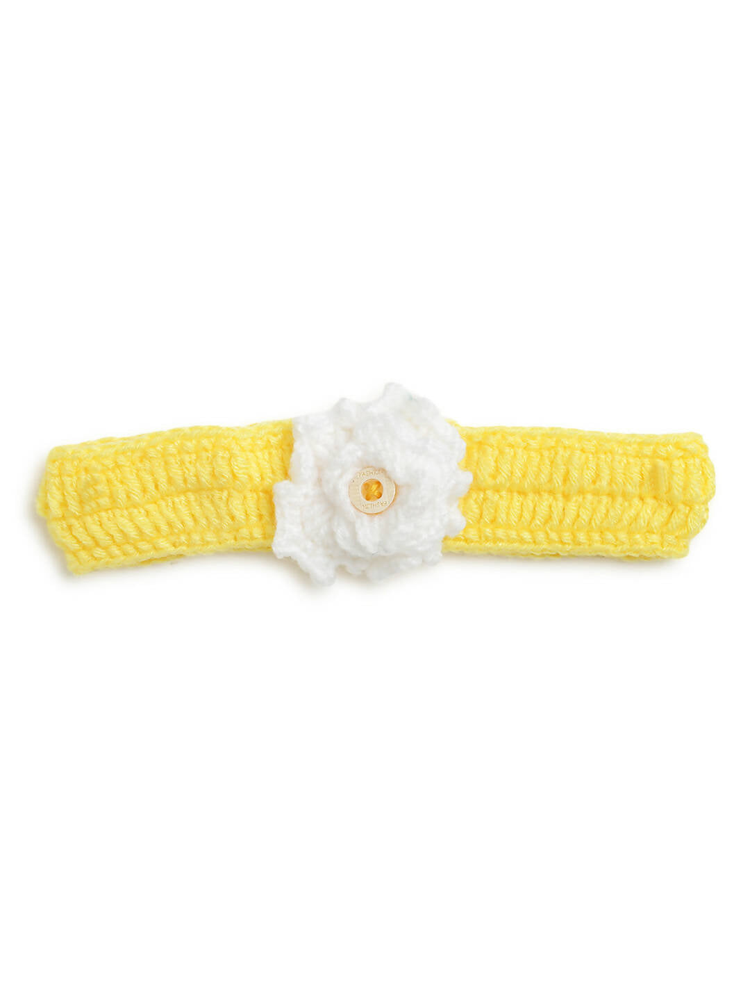 ChutPut Hand knitted Crochet Haldi Wool Dress For Baby Girls - Yellow
