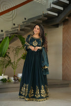 Joban Fashion Rama Georgette Sequence Embroidery Work Kurta Set - Distacart