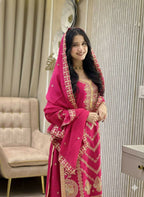 Teeya Creation Rani Color Chinon Silk Party Wear Trending Palazzo Set - Distacart