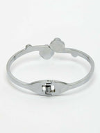 NVR Women Silver Plated Black Cuff Bracelet - Distacart