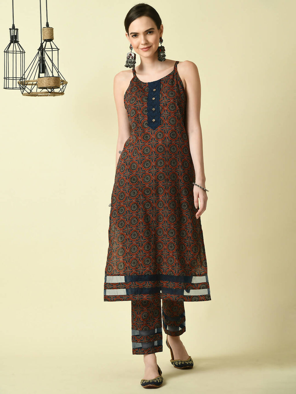 Myshka Women's Multi Straight Printed Kurta