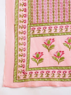Indo Era Floral Printed Empire Pure Cotton A-Line Kurta With Trousers & Dupatta - Distacart
