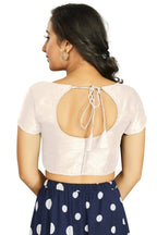 Aastha Fashion Women's White Art Silk Designer Festive Wear Readymade Blouse