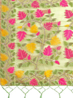 Shree Shyam Fashion Linen Cotton Light Green Saree - Distacart