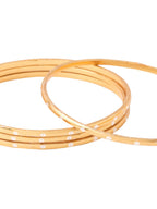 NVR Women's Set of 4 Gold-Plated Traditional Bangles - Distacart