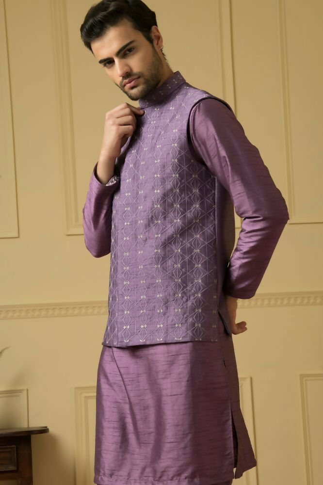Purplebee Nehru Jacket Set by Hilo Design