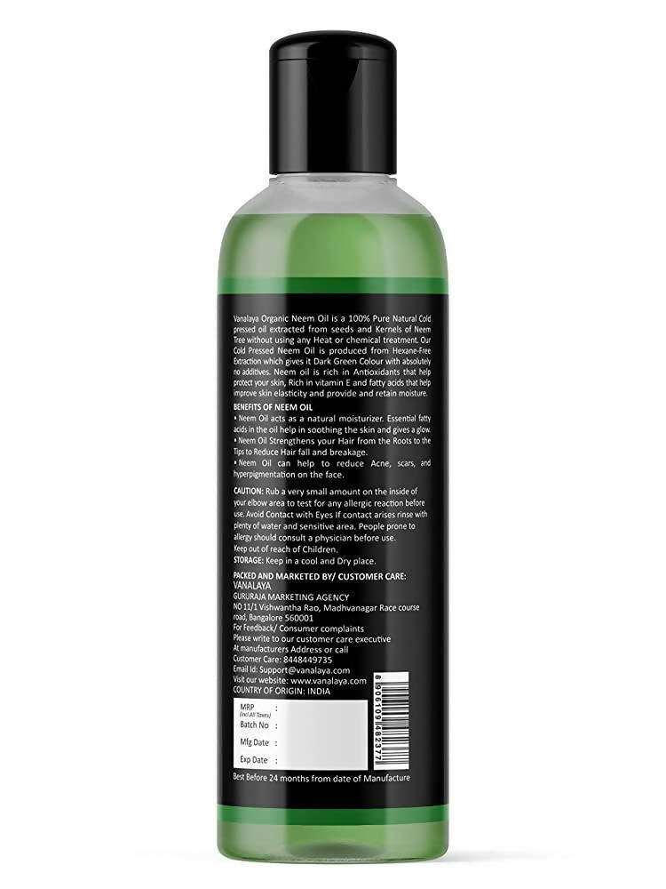 Vanalaya Cold Pressed Neem Oil - Distacart