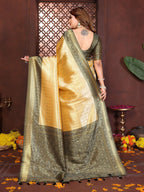 Aastha Fashion Cream Tissue Silk Woven Saree - Distacart