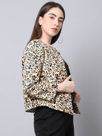 Even Apparels Multi 100% Viscose Open Front Statement Women's Jacket