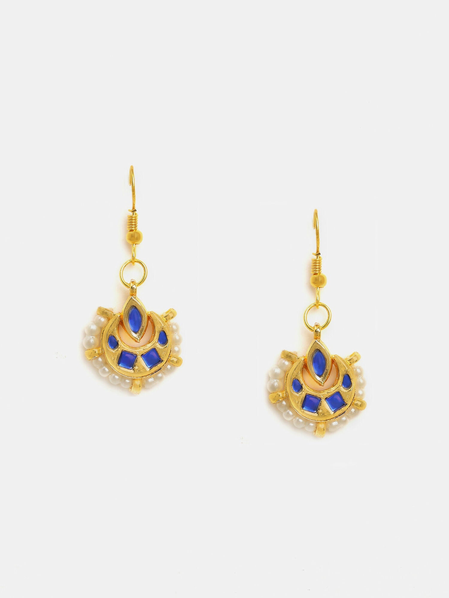 Ruby Raang Finest Gold Kundan Earrings With A Maang Tikka - Distacart