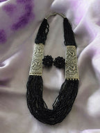 Inhanns Saree Shobha Statement Necklace & Earring Set - Black