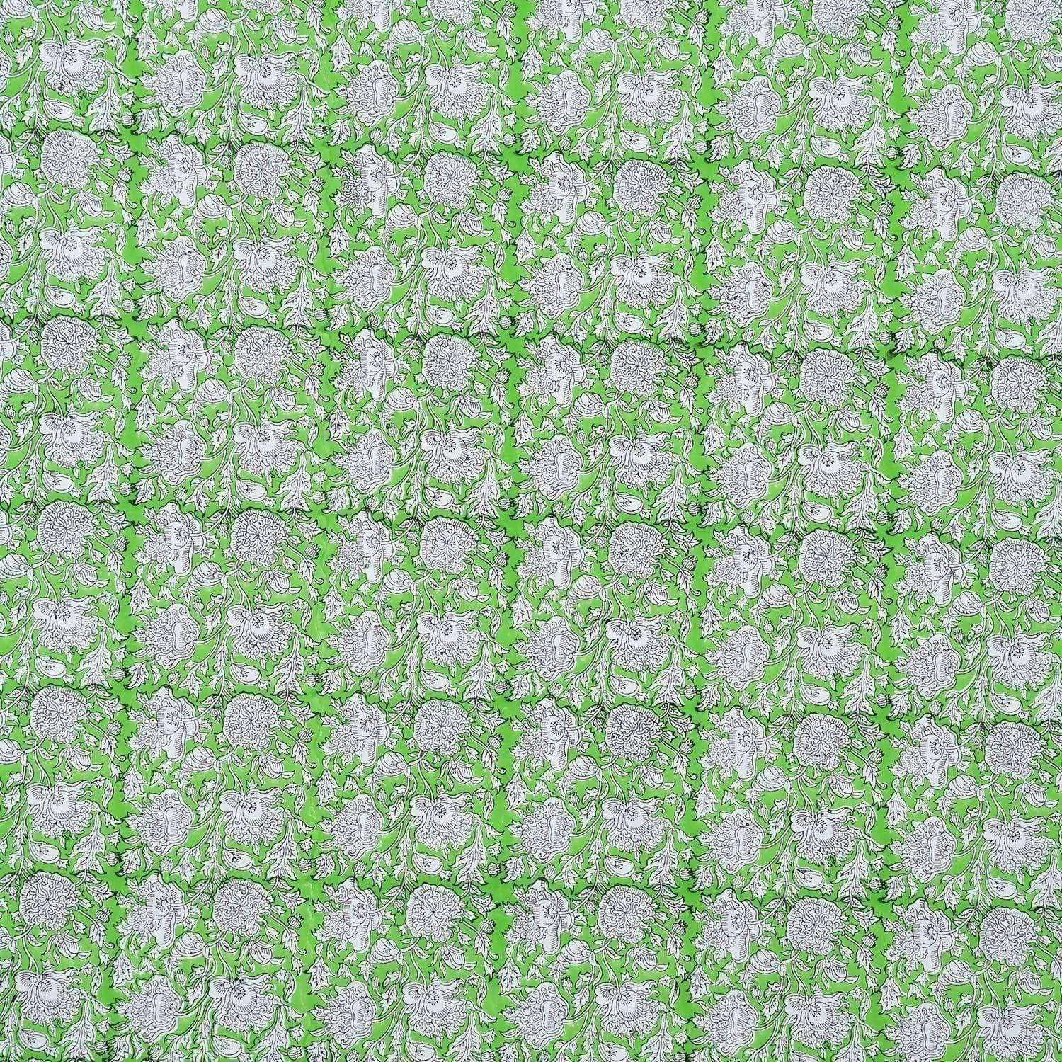 Hand Block Printed Jaipuri Double 90x108 Inches Bedsheet/Bedspread with 2 Pillow Covers