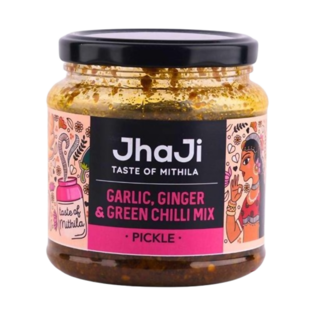 Jhaji Taste of Mithila Garlic, Ginger, Chilli Mix Pickle