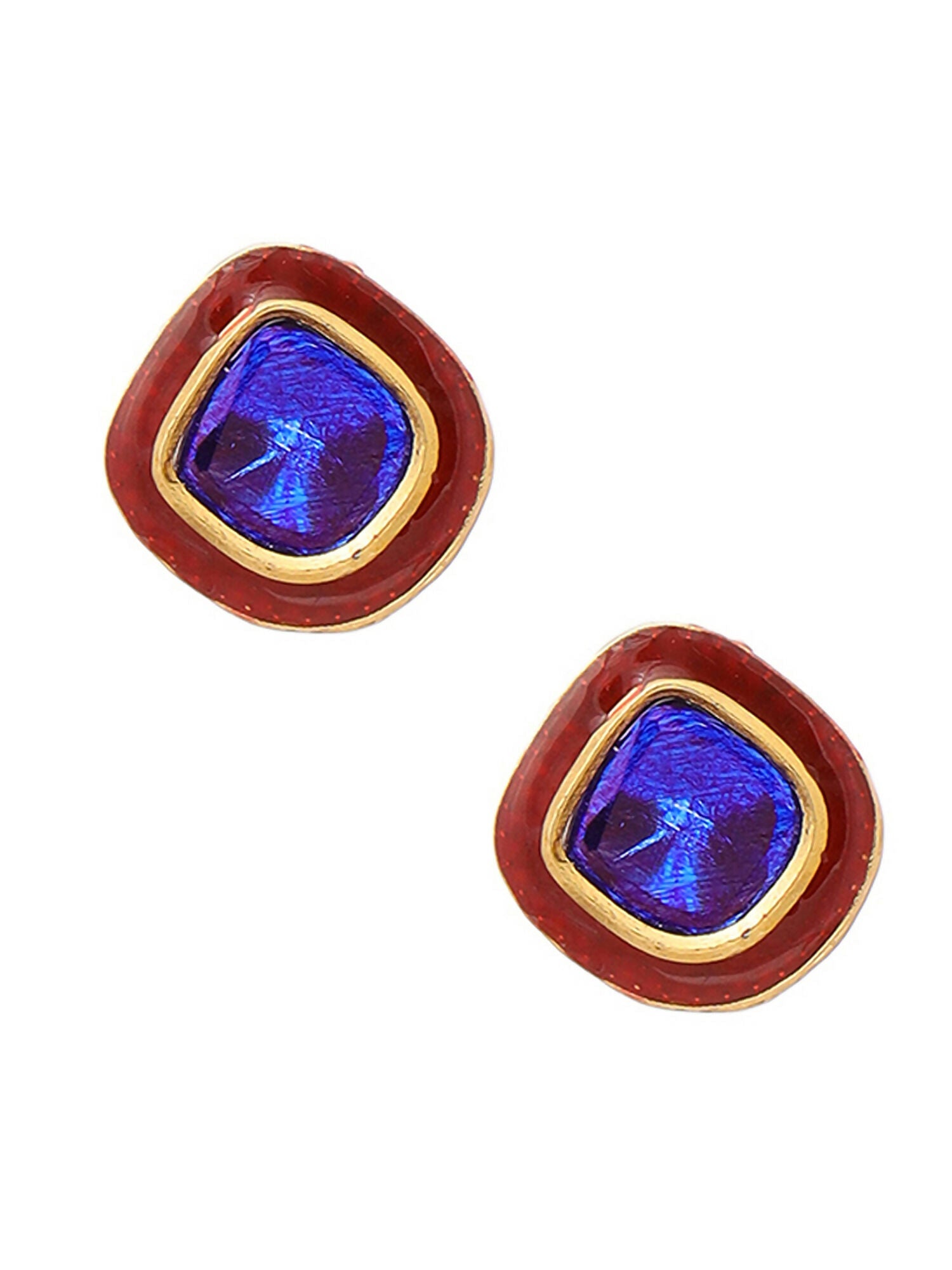 Ruby Raang Multi Blue Kundan Studs - Distacart
