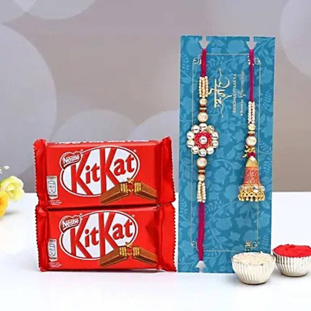 Rakhi Set And Kitkat Chocolates