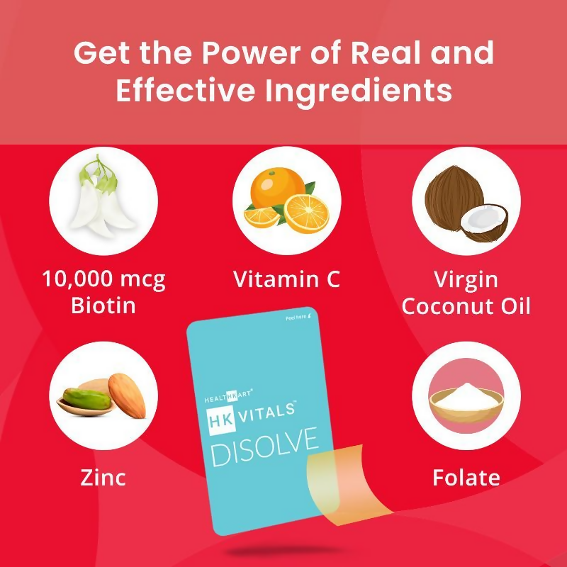HK Vitals Disolve Biotin Strips - Mango Flavour - Distacart
