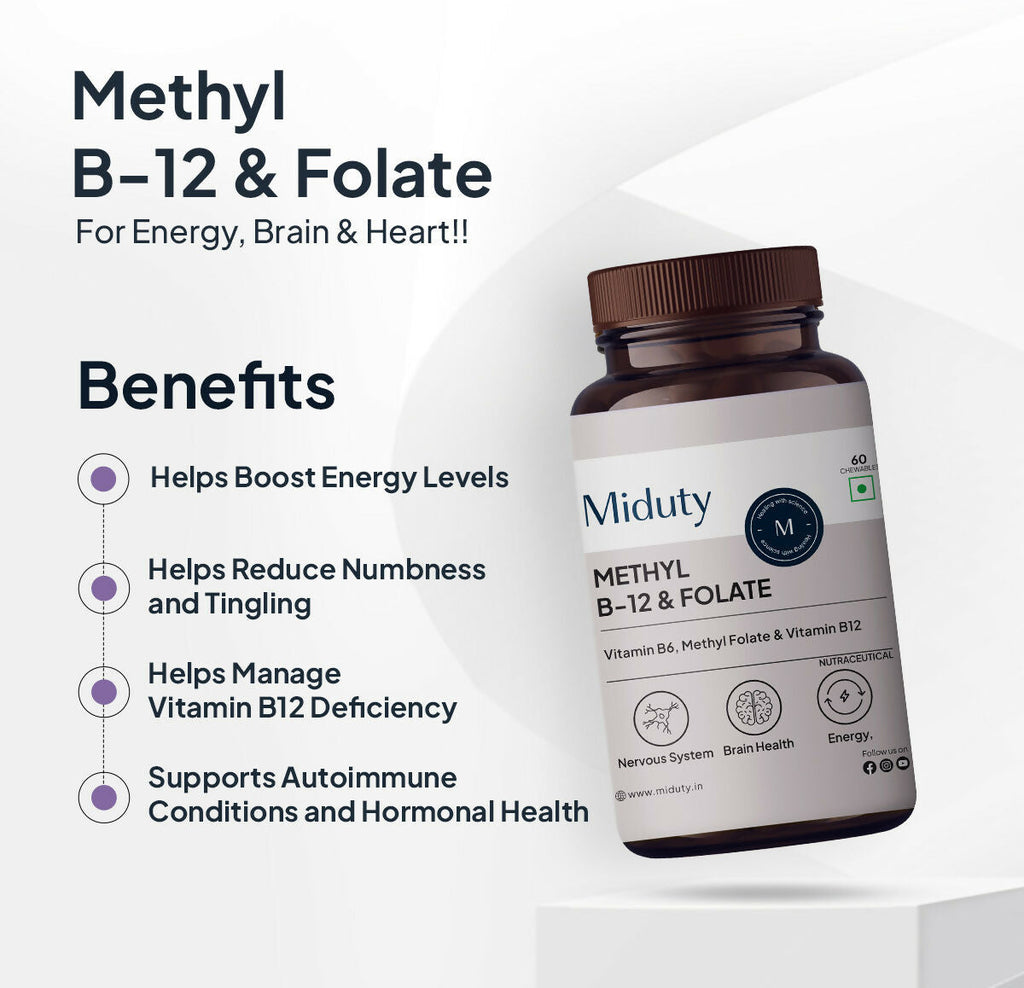Miduty Vitamin B12 - Methyl Folate Chewables