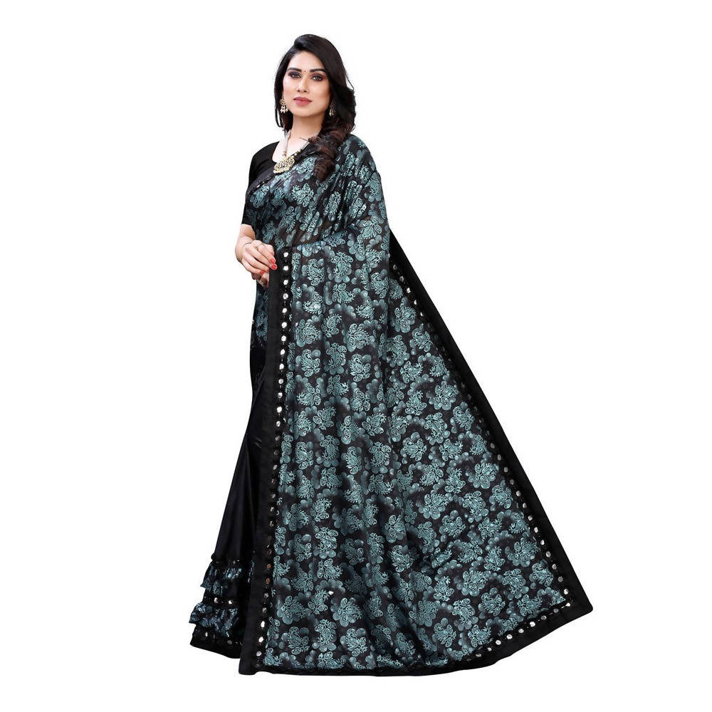 Vamika Black Lycra Designer Saree for parties