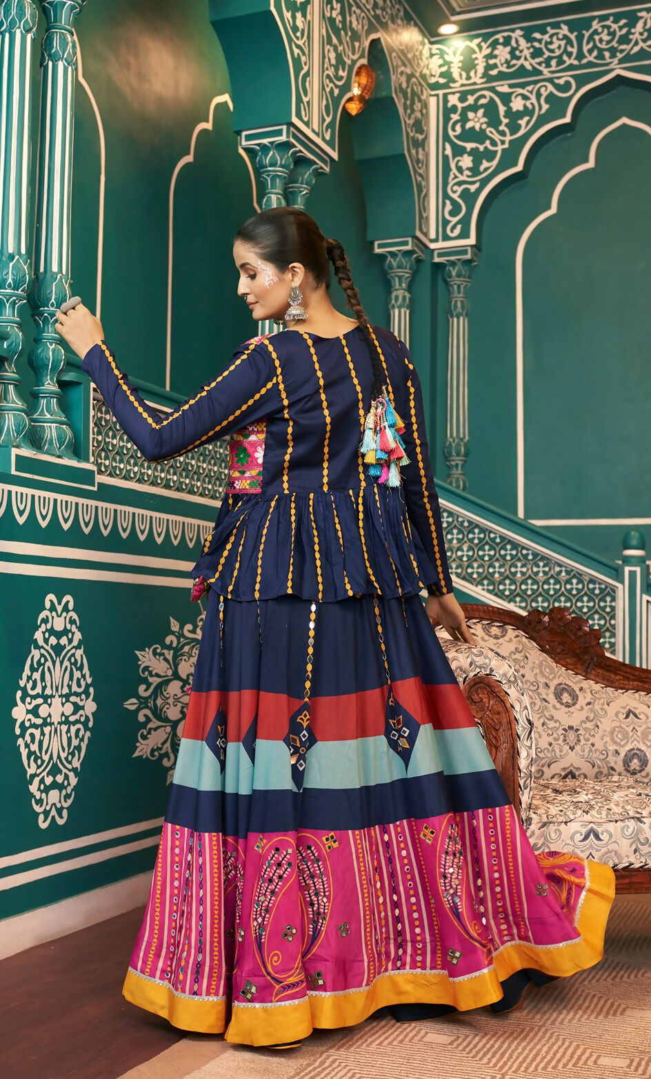 AI Fashion Multi Color Poly Maska Silk Designer Navratri Lehenga Choli Collection