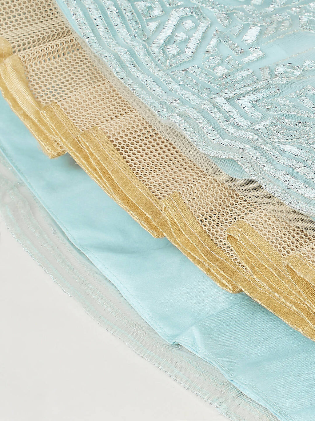 House of Panchhi Turquoise Blue Net Gotapatti Work Lehenga & Blouse, Dupatta
