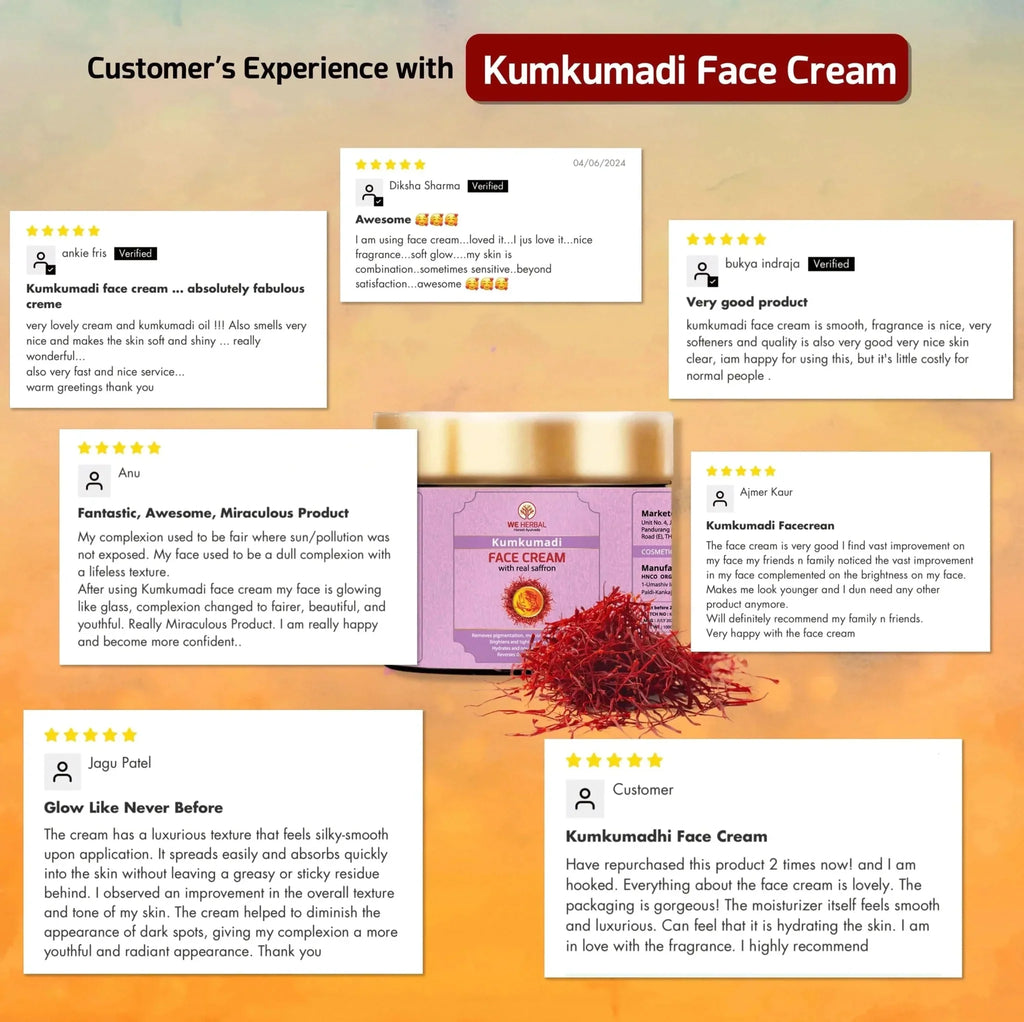 We Herbal Kumkumadi Face Cream: An Ayurvedic Solution For Modern Radiant Revitalized Skin