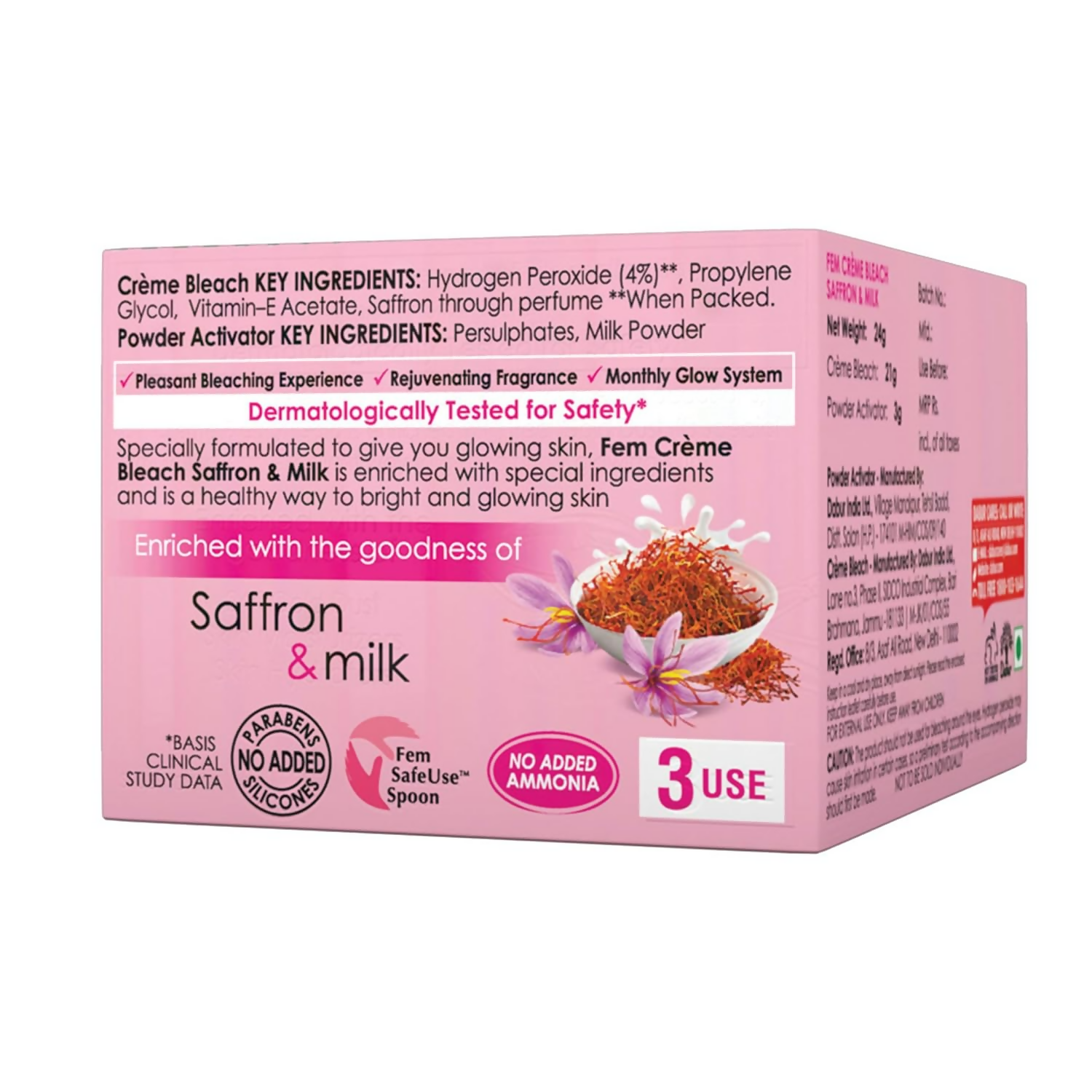 Fem Fairness (Saffron & Milk) Creme Bleach - Distacart