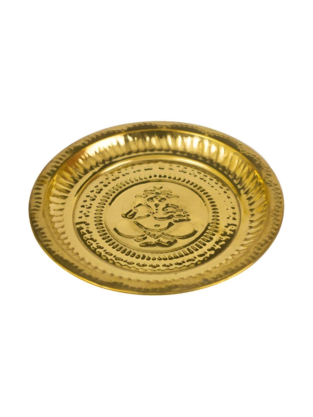 Spillbox Gold-Toned Brass Ganesh Thali Pooja Essential