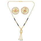 AanyaCentric Gold Plated Short Mangalsutra Set with Earrings - Distacart