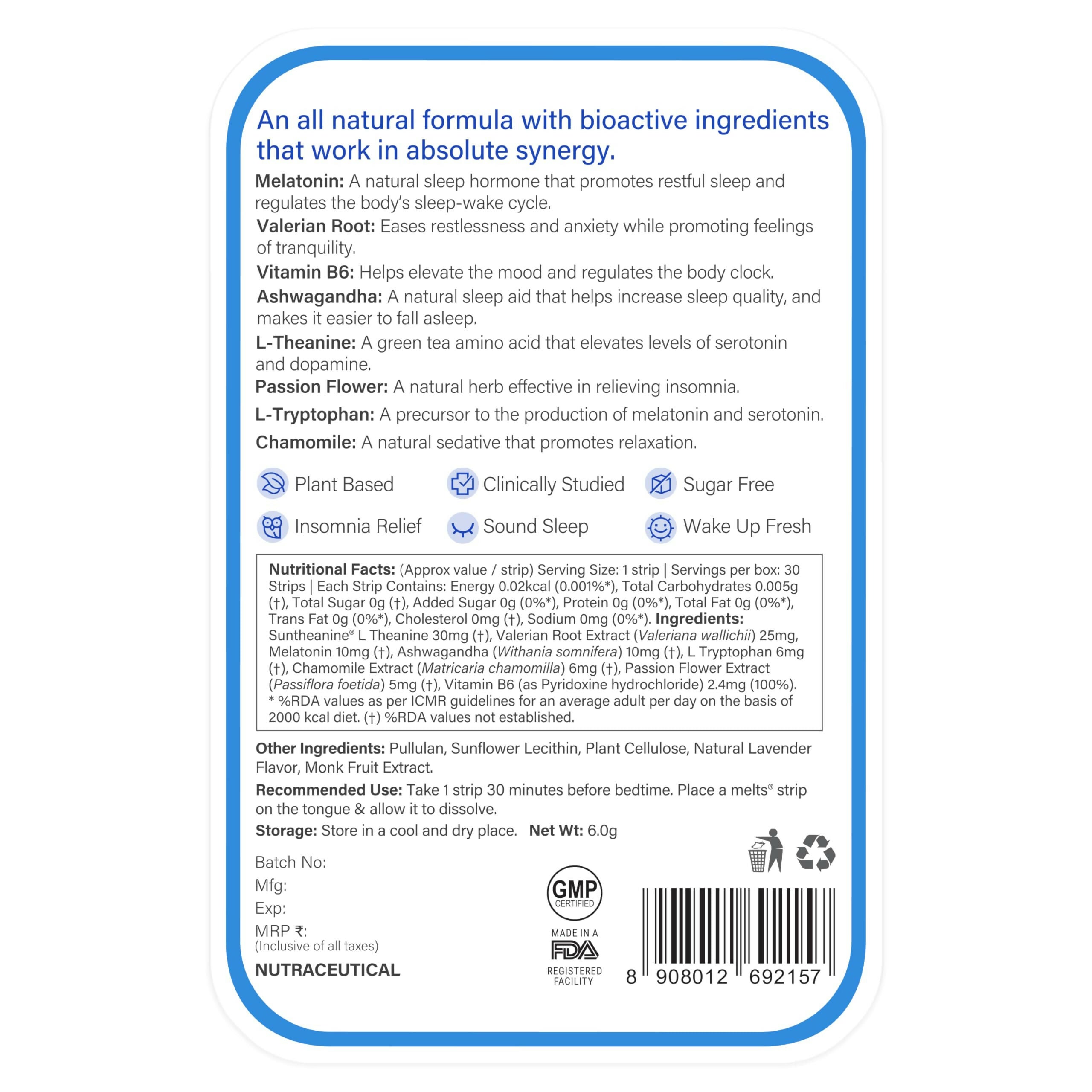 Wellbeing Nutrition Melts Restful Sleep & Melts Vital Iron Oral Strips Combo