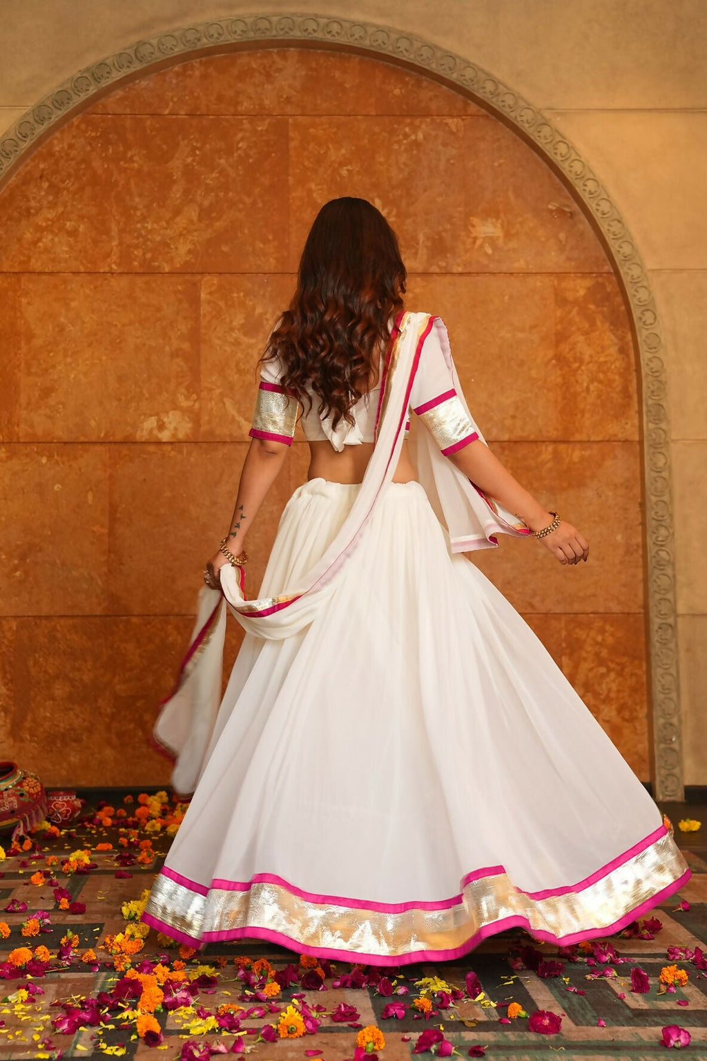 AI Fashion White Georgette Designer Navratri Wear Lehenga Choli Collection
