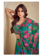 Anaita Dark Green Real Chinon Stitched Suit with Printed & Embroidery hand work - Distacart