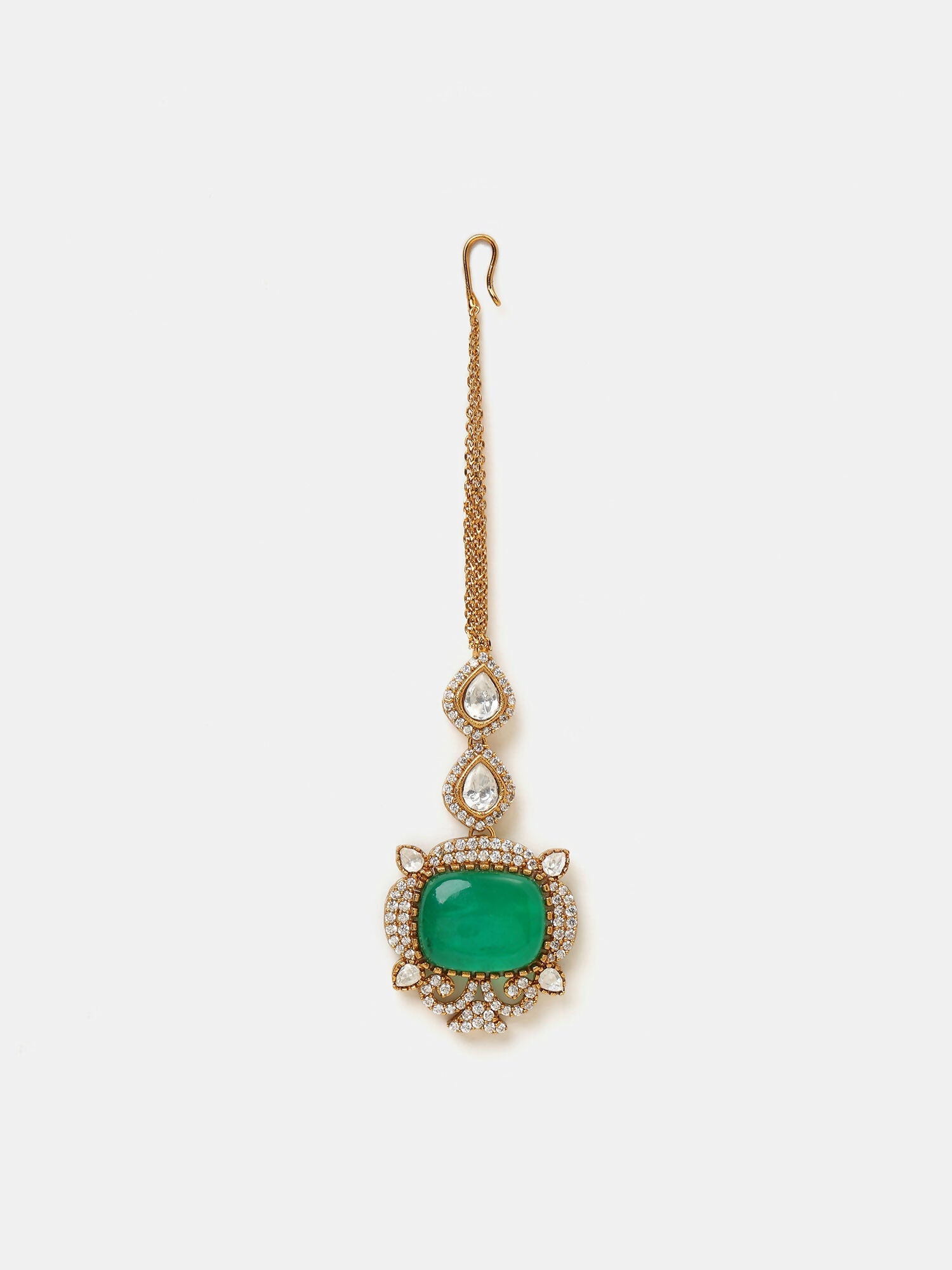 Ruby Raang Green Kundan Tikka - Distacart