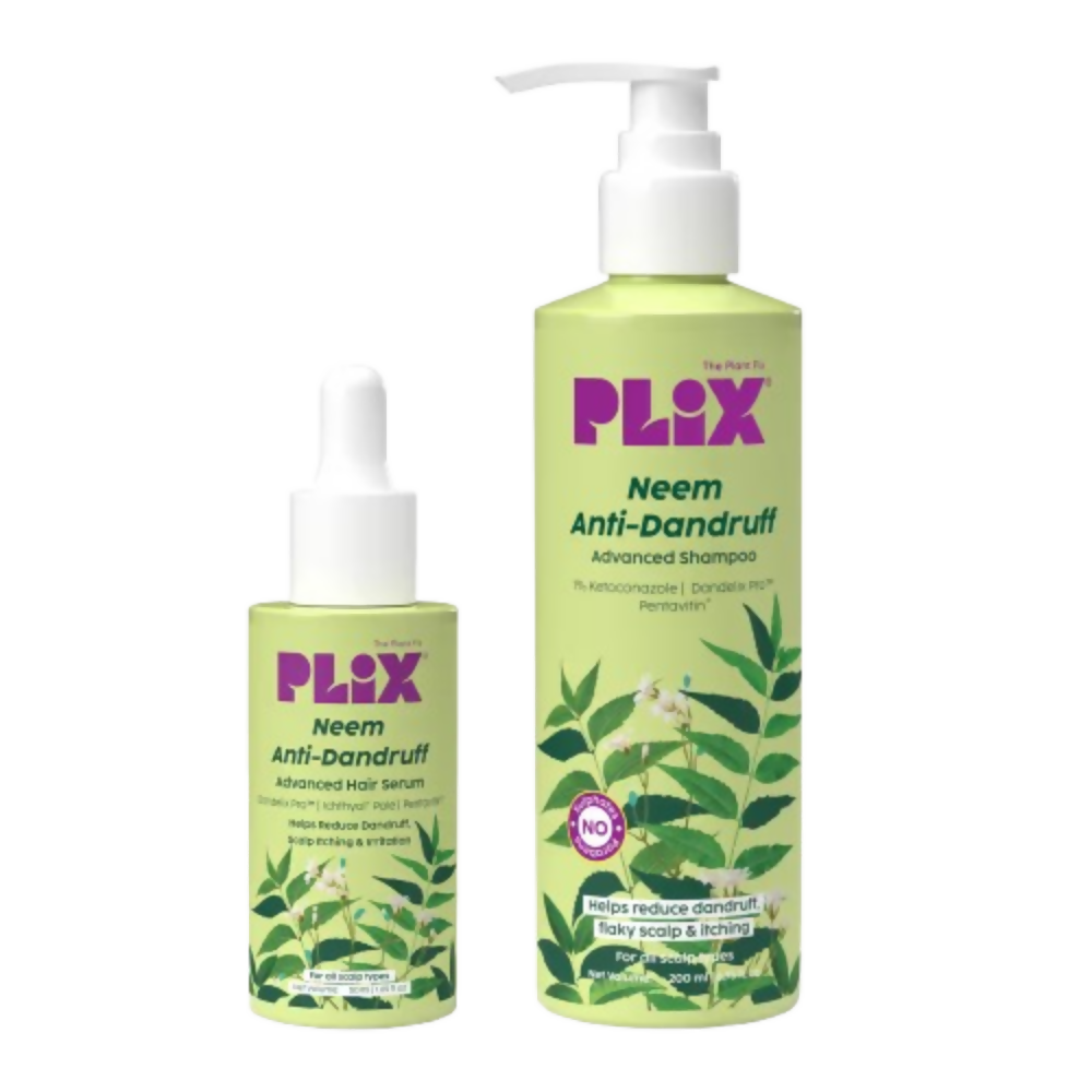 PLIX The Plant Fix Neem Anti-Dandruff Advanced Kit - Shampoo + Serum