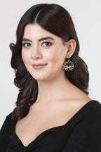 NVR Women Lotus Shaped Gold Plated Earrings - Distacart