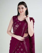 Pink Georgette Sequence Embroidered Lehenga Choli with Dupatta - Tanya