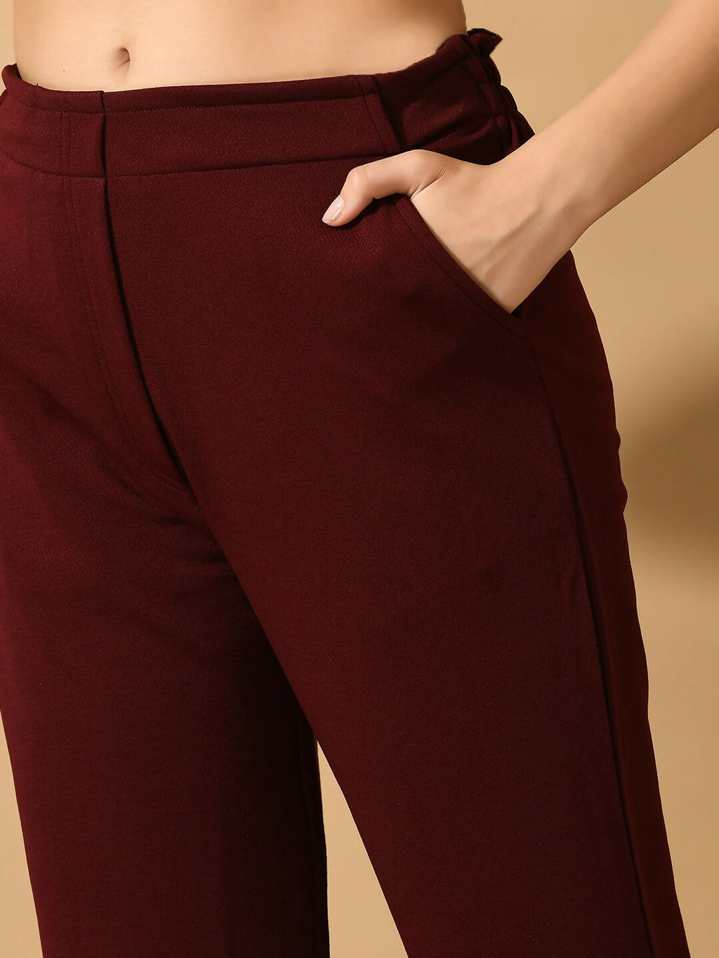 Myshka Women's Violet Straight Fit Party Trouser