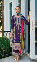 Anaita Purple Premium Embroidered Chinon Stitched Salwar Suit - Distacart