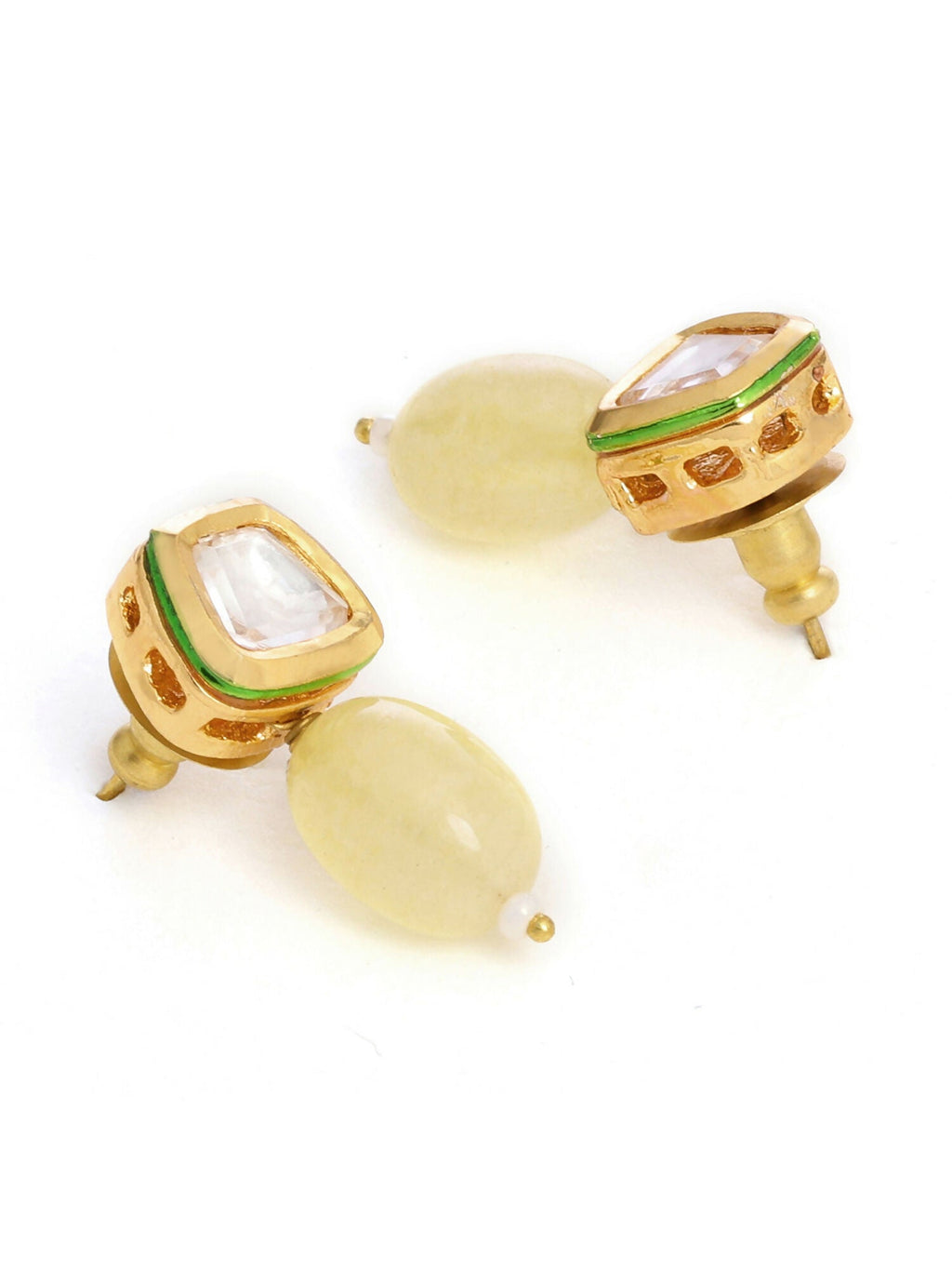 Ruby Raang Yellow Kundan Studs - Distacart