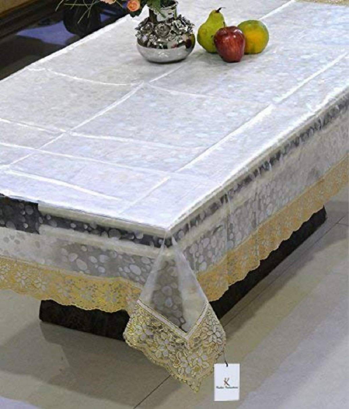 Kuber Industries Transparent 3D Design 4 Seater Table Cover