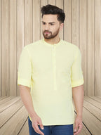 Even Apparels Men's Pure Cotton Yellow Kurta