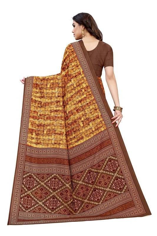 Vamika Printed Yellow Crepe Silk Saree (ICE YELLOW )