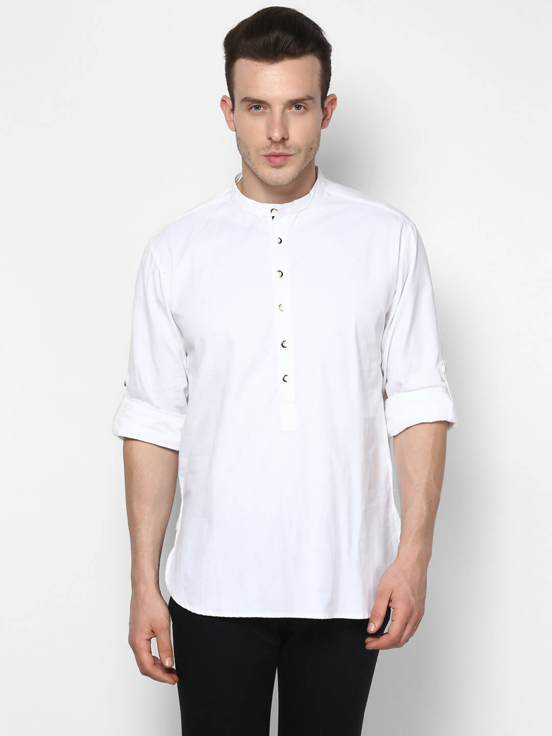Even Apparels Band Collar White Color Pure Cotton Men's Kurta - Distacart