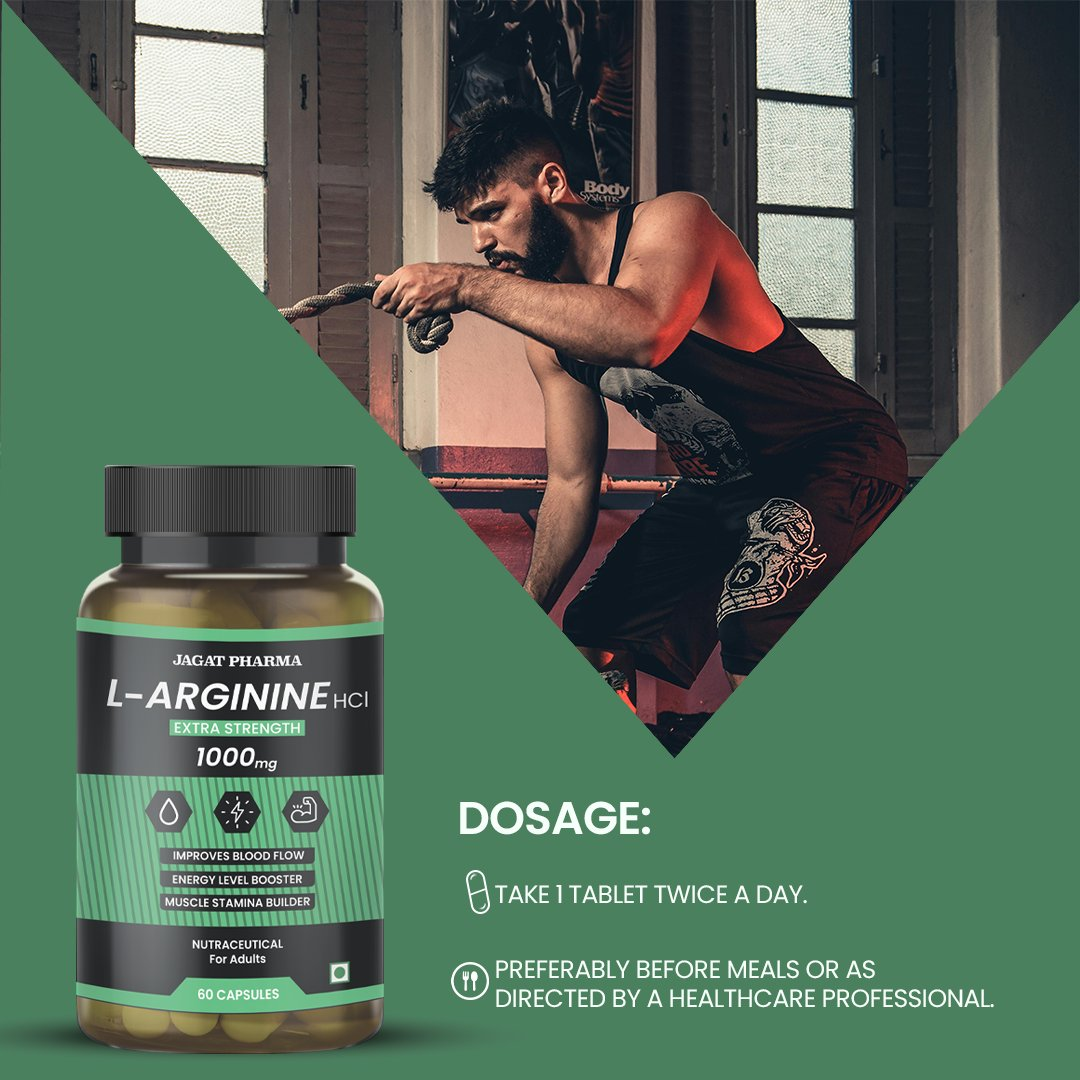 Jagat Pharma L-Arginine + Ashwagandha: Power & Balance Combo