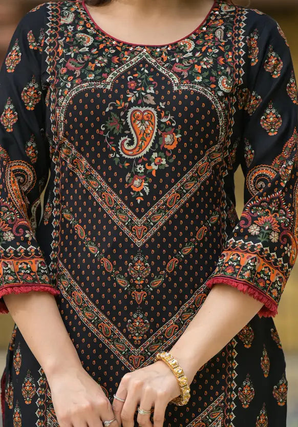 Juniper Women Viscose Rayon Kurta Palazzo Dupatta Set - Distacart